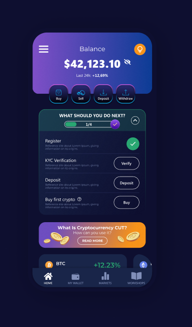 The CryptoUnity app — buy and learn about crypto in Germany